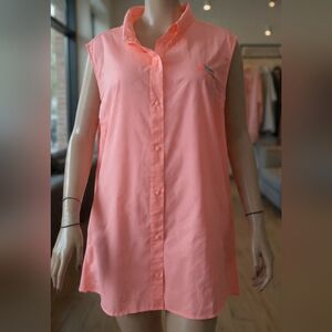 Columbia PFG Sleeveless Coral Front Snap Women's Size 3X